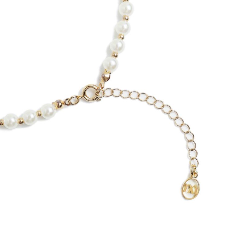 mauve by Aki Suda】 Pearline Metal Necklace (Gold) | mauve by