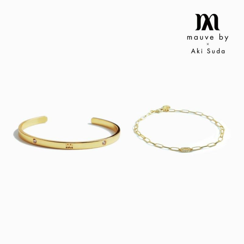 Metal Shine Bangle ＆ Bracelet Set（Gold） | mauve by